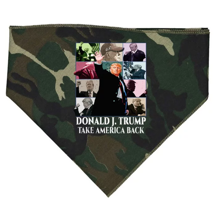 Trump Eras Donald J. Trump 2024 Take America Back USA-Made Doggie Bandana