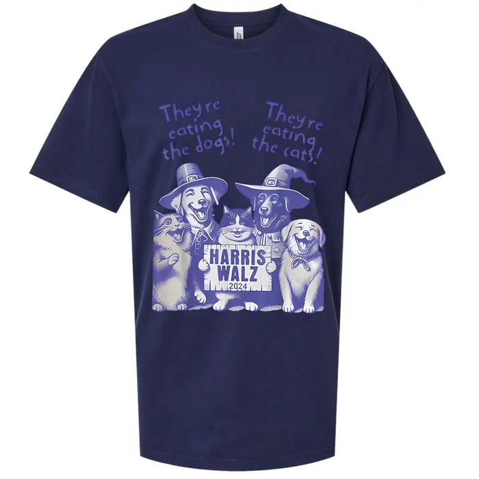 TheyRe Eating Dogs! TheyRe Eating Cats! Vote Kamala Harris Sueded Cloud Jersey T-Shirt