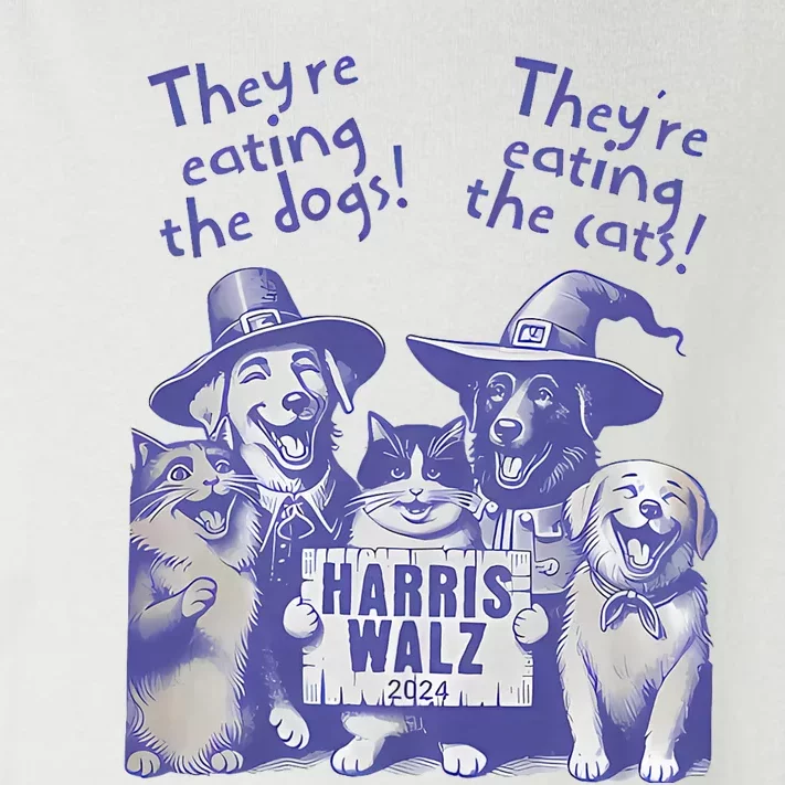 TheyRe Eating Dogs! TheyRe Eating Cats! Vote Kamala Harris Toddler Long Sleeve Shirt