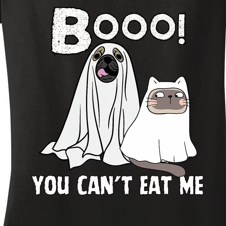 TheyRe Eating Dogs And Cats And Pets Funny Halloween 2024 Women's V-Neck T-Shirt