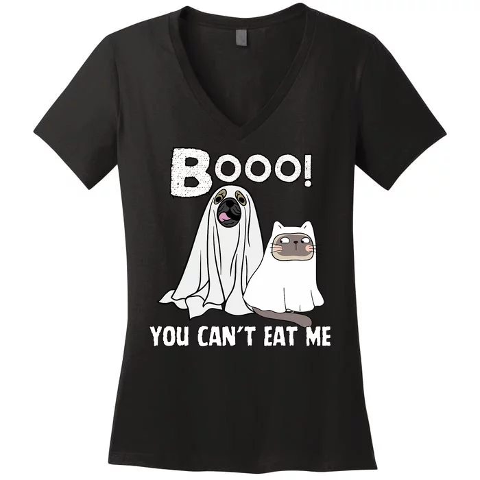 TheyRe Eating Dogs And Cats And Pets Funny Halloween 2024 Women's V-Neck T-Shirt