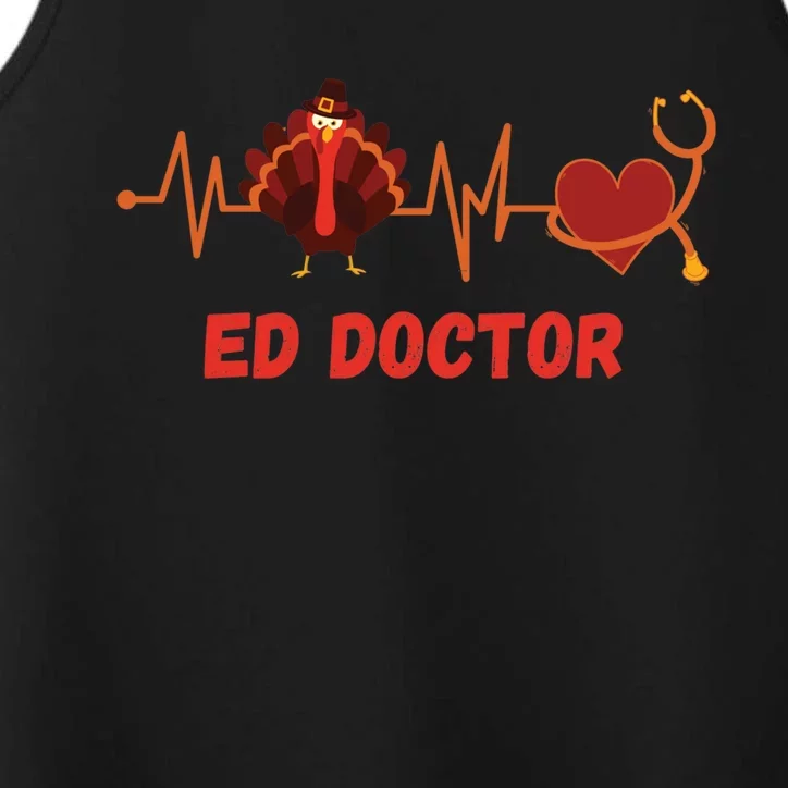 Thanksgiving Ed Doctor Heartbeat Stethoscope Turkey Medical Funny Gift Performance Tank