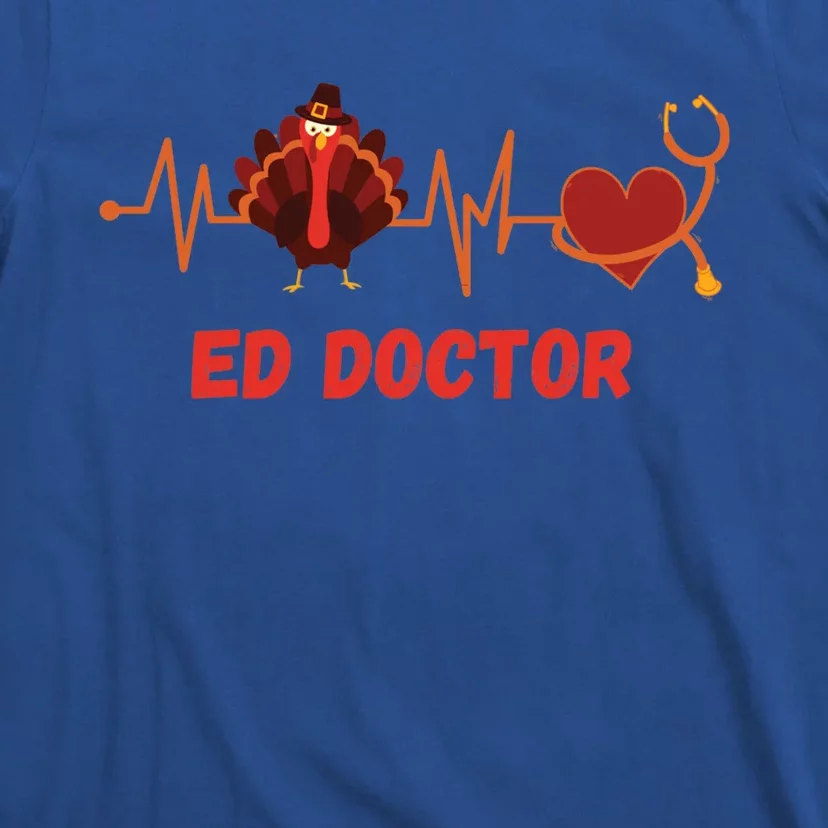 Thanksgiving Ed Doctor Heartbeat Stethoscope Turkey Medical Funny Gift T-Shirt