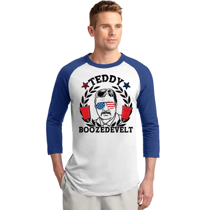 Teddy Boozedevelt USA Beer Party Baseball Sleeve Shirt