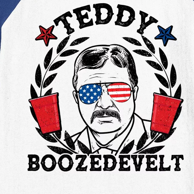 Teddy Boozedevelt USA Beer Party Baseball Sleeve Shirt