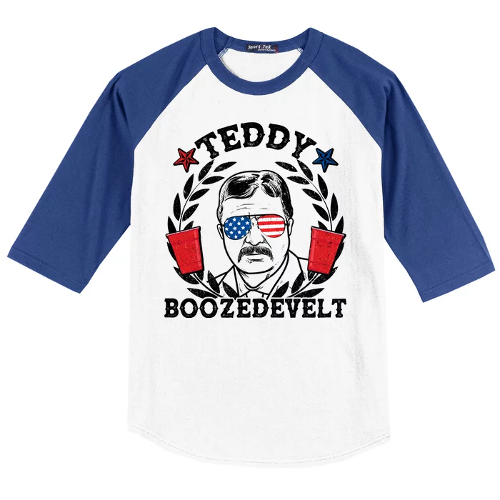 Teddy Boozedevelt USA Beer Party Baseball Sleeve Shirt