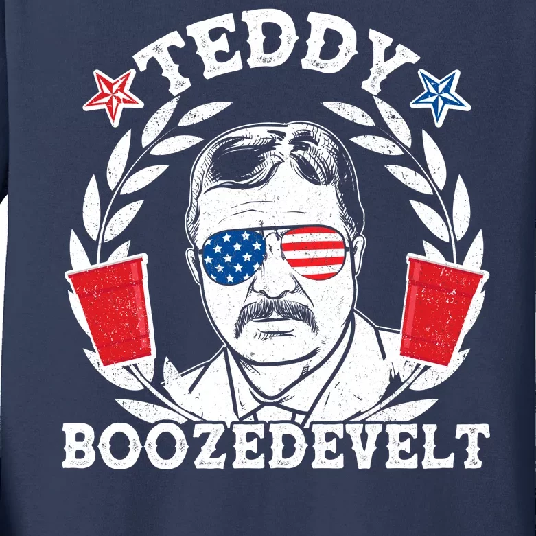 Teddy Boozedevelt USA Beer Party Kids Long Sleeve Shirt