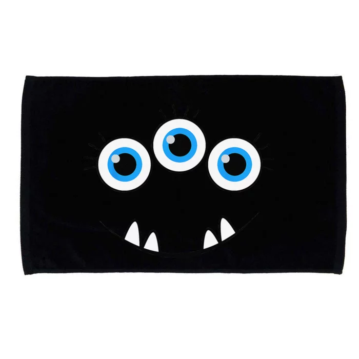 Three Eyed Eyeballs Monster Face Funny Halloween Cute Microfiber Hand Towel