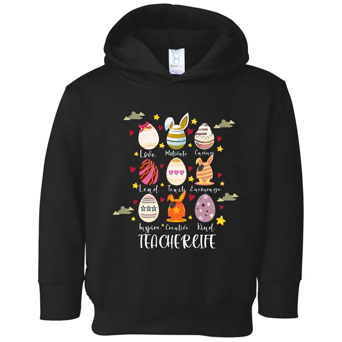 Teacher Egg Easter Day Teacher Life Cute Teacher Life Gift Idea Toddler Hoodie