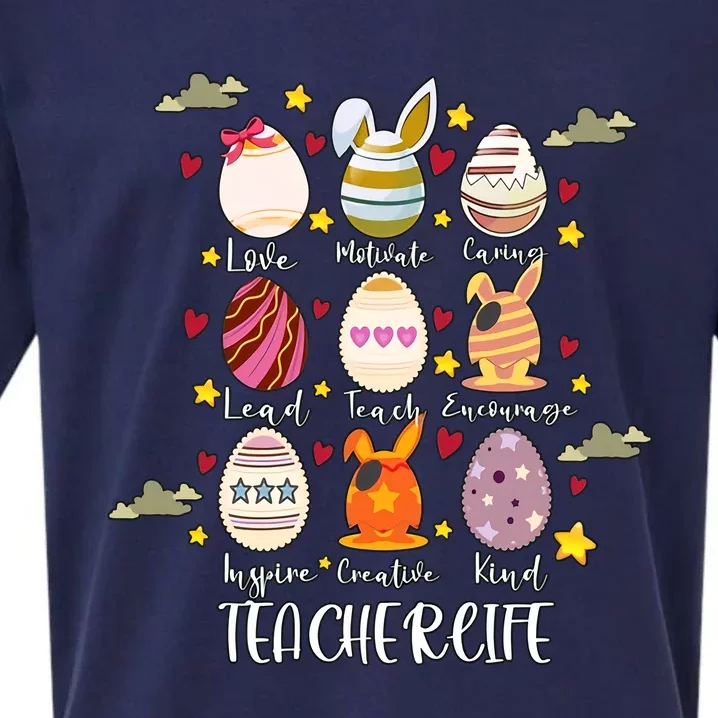 Teacher Egg Easter Day Teacher Life Cute Teacher Life Gift Idea Sueded Cloud Jersey T-Shirt