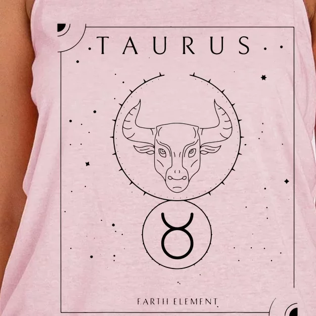 Taurus Earth Element Zodiac Women's Knotted Racerback Tank