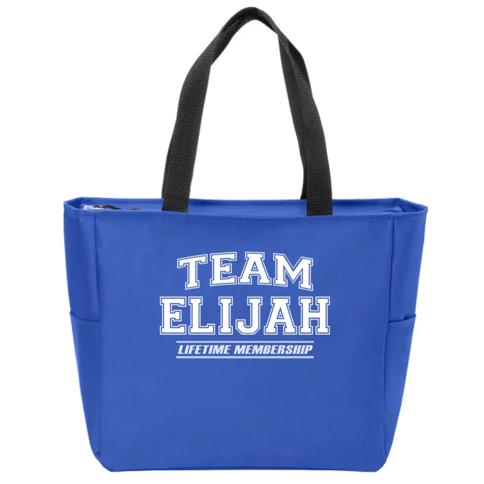 Team Elijah First Name Family Reunion Gift Zip Tote Bag