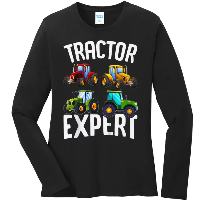 Tractor Expert Funny Tractors Ladies Long Sleeve Shirt