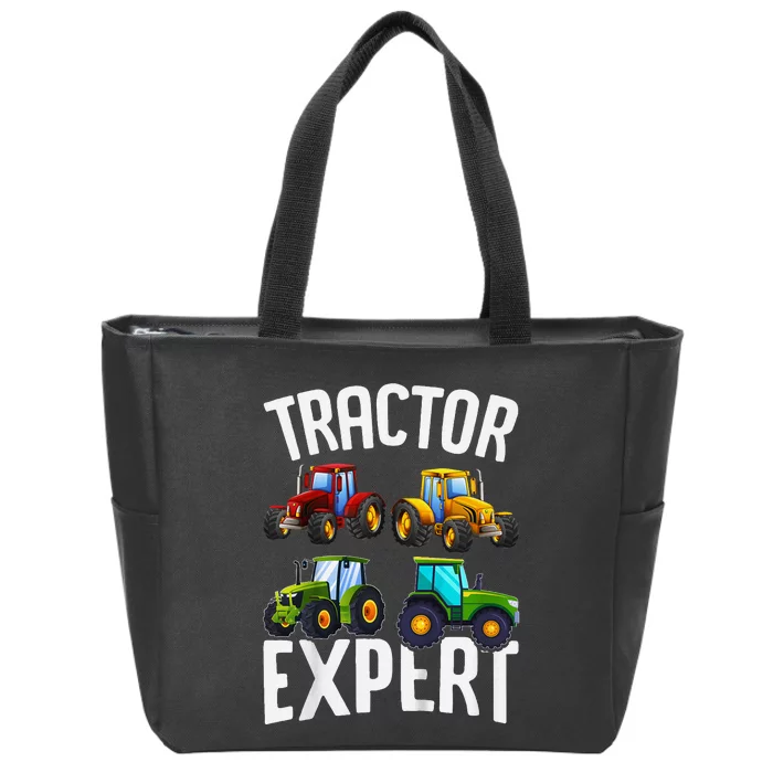 Tractor Expert Funny Tractors Zip Tote Bag