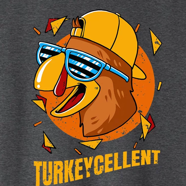 Turkey Excellent Funny Thanksgiving Day Women's Crop Top Tee