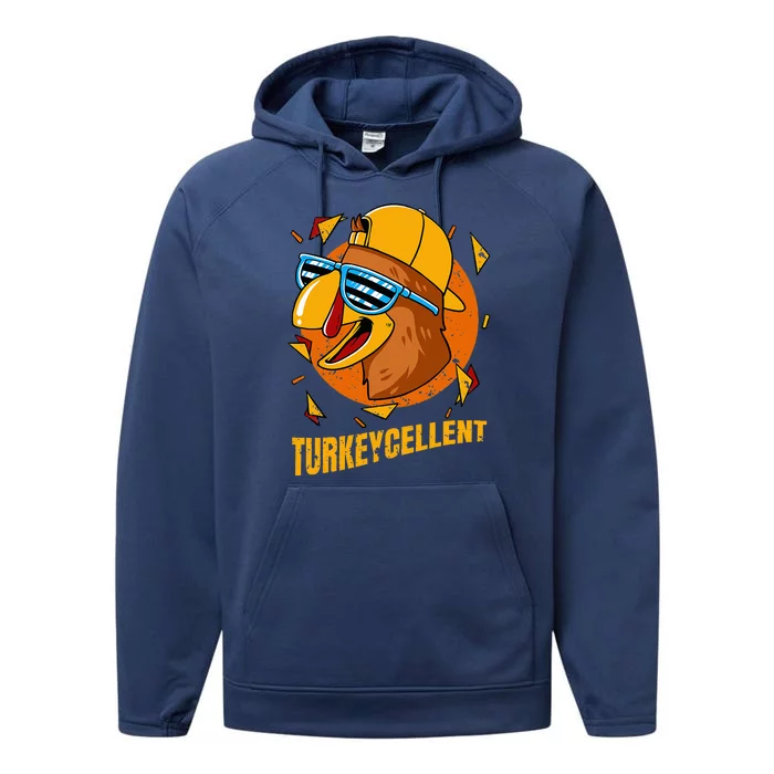 Turkey Excellent Funny Thanksgiving Day Performance Fleece Hoodie