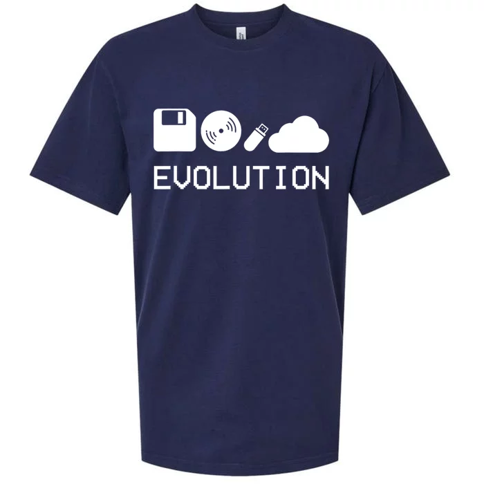 Technology Evolution Floppy Disk To The Cloud Sueded Cloud Jersey T-Shirt