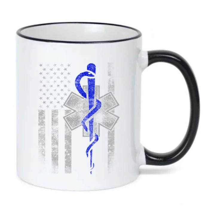 Twosided Emt / First Responder Flag Gift Cute Gift Black Color Changing Mug