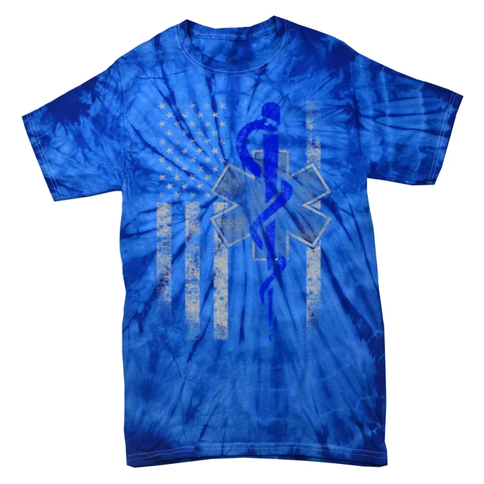 Twosided Emt / First Responder Flag Gift Cute Gift Tie-Dye T-Shirt