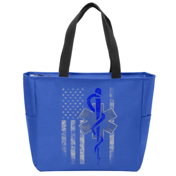 Twosided Emt / First Responder Flag Gift Cute Gift Zip Tote Bag