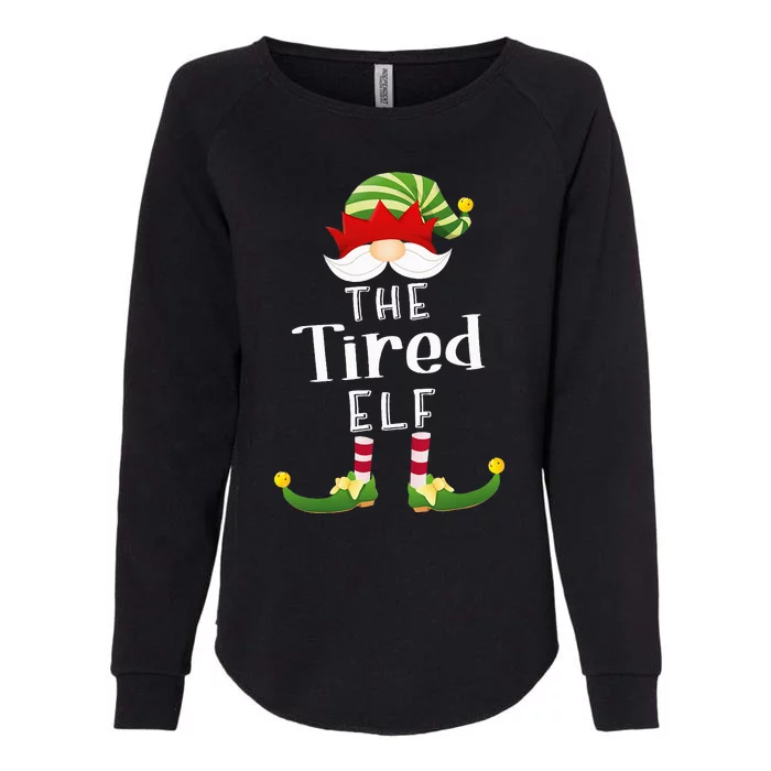 Tired Elf Group Christmas Funny Pajama Party Womens California Wash Sweatshirt