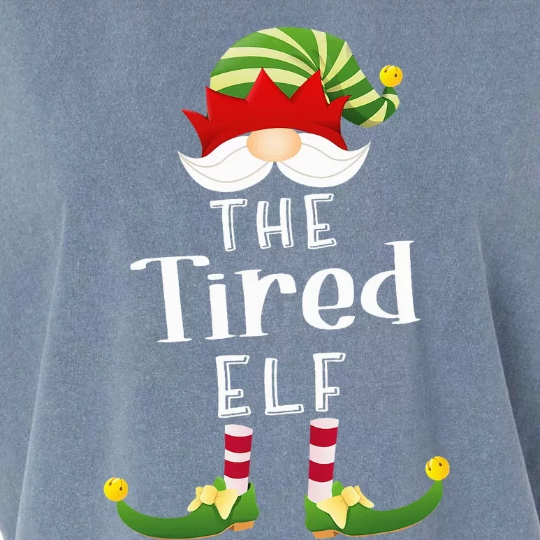 Tired Elf Group Christmas Funny Pajama Party Garment-Dyed Women's Muscle Tee