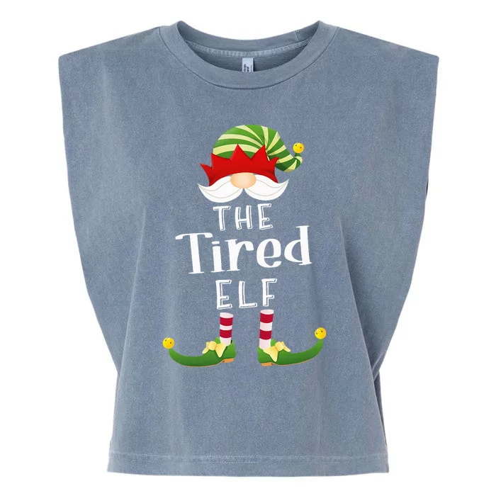 Tired Elf Group Christmas Funny Pajama Party Garment-Dyed Women's Muscle Tee