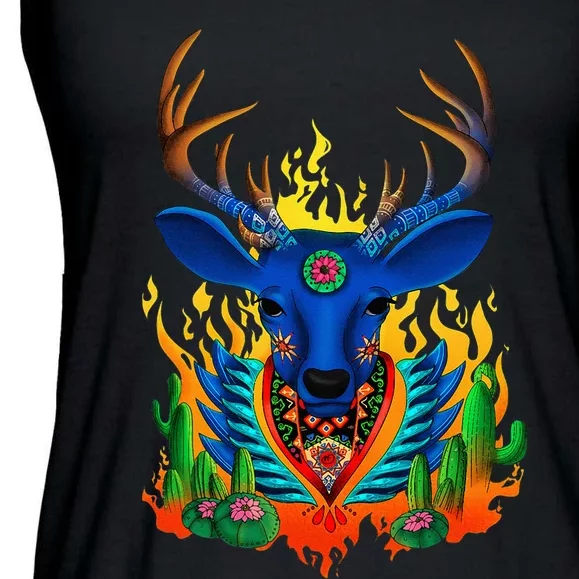 Third Eye Huichol Deer Ladies Essential Flowy Tank