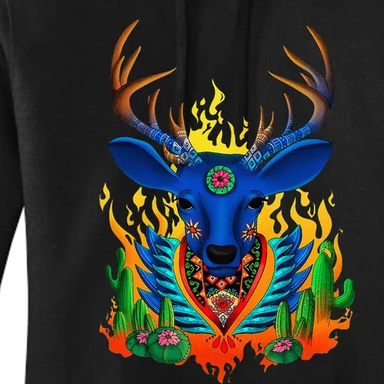 Third Eye Huichol Deer Women's Pullover Hoodie