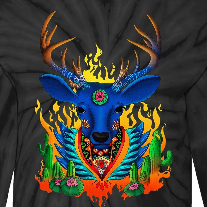 Third Eye Huichol Deer Tie-Dye Long Sleeve Shirt