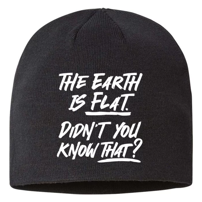 The Earth Is Flat Didnt You Know That 8 1/2in Sustainable Knit Beanie