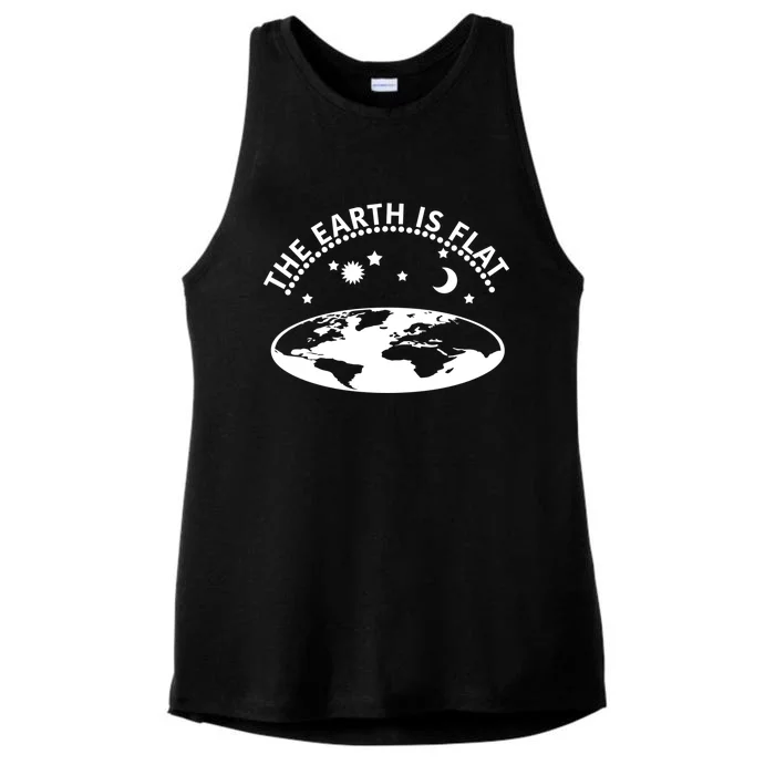 The Earth Is Flat Gift Ladies Tri-Blend Wicking Tank