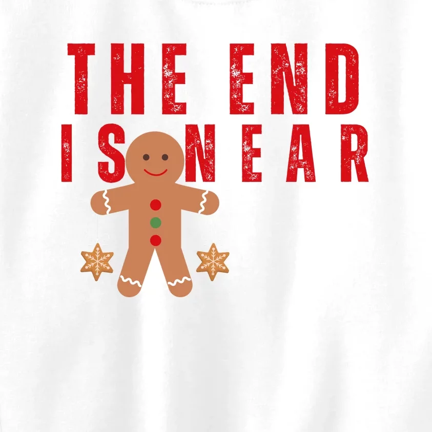 The End Is Near Funny Christmas Gingerbread Cookie Kids Sweatshirt