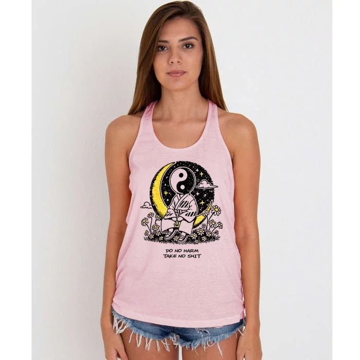 Third Eye Kingdom Do No Harm Take No Shit Women's Knotted Racerback Tank