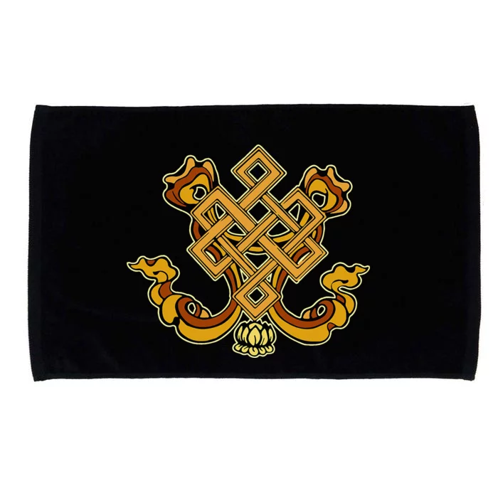 Traditional Endless Knot Symbol Buddhist Eight Fold Path Microfiber Hand Towel