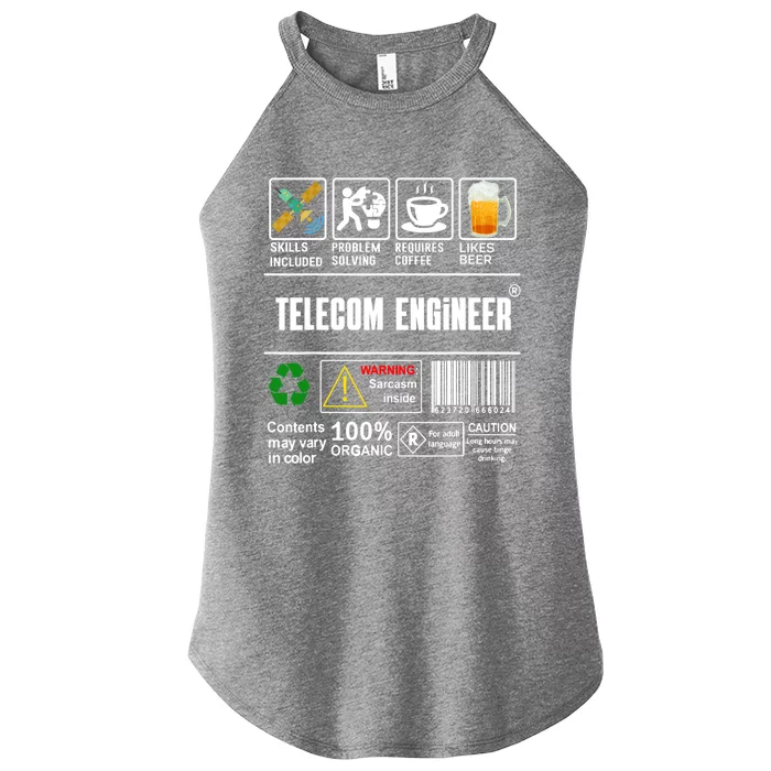 Telecom Engineer Label Skills Solving Coffee Beer Women’s Perfect Tri Rocker Tank