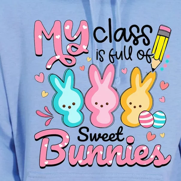 Teacher Easter My Class Is Full Of Sweet Bunnies Unisex Surf Hoodie