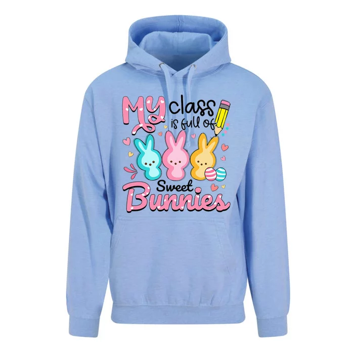 Teacher Easter My Class Is Full Of Sweet Bunnies Unisex Surf Hoodie