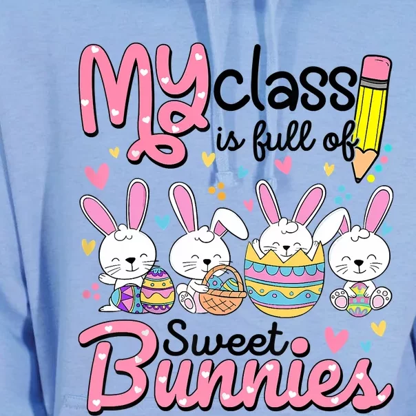 Teacher Easter My Class Is Full Of Sweet Bunnies Unisex Surf Hoodie