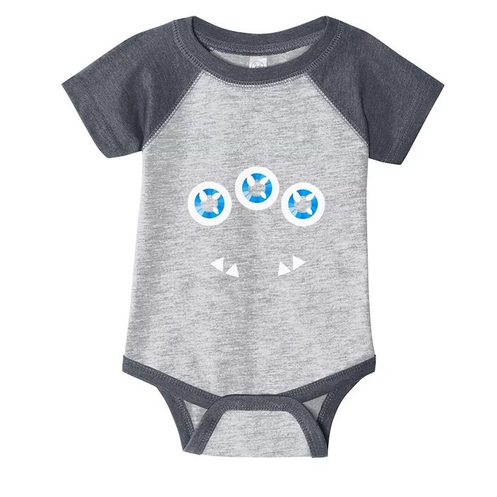 Three Eyed Monster Face Cute Halloween Infant Baby Jersey Bodysuit