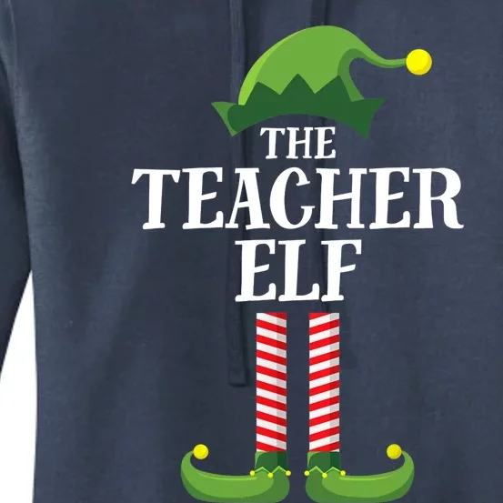 Teacher Elf Matching Family Group Christmas Party Women's Pullover Hoodie