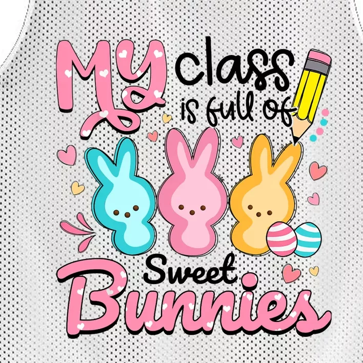 Teacher Easter My Class is Full Of Sweet Bunnies Mesh Reversible Basketball Jersey Tank