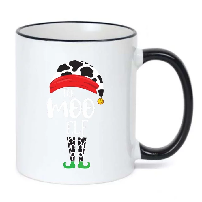 The Elf Moo Cow Funny Christmas Elf Family Matching Black Color Changing Mug