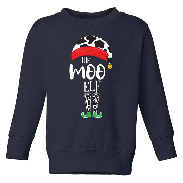 The Elf Moo Cow Funny Christmas Elf Family Matching Toddler Sweatshirt