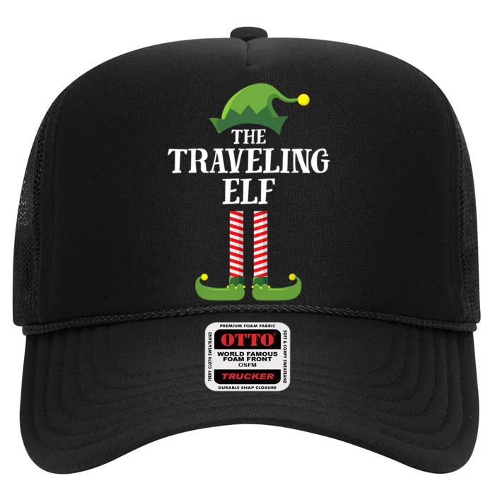 Traveling Elf Matching Family Group Christmas Party High Crown Mesh Trucker Hat