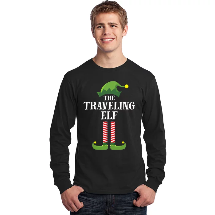 Traveling Elf Matching Family Group Christmas Party Long Sleeve Shirt