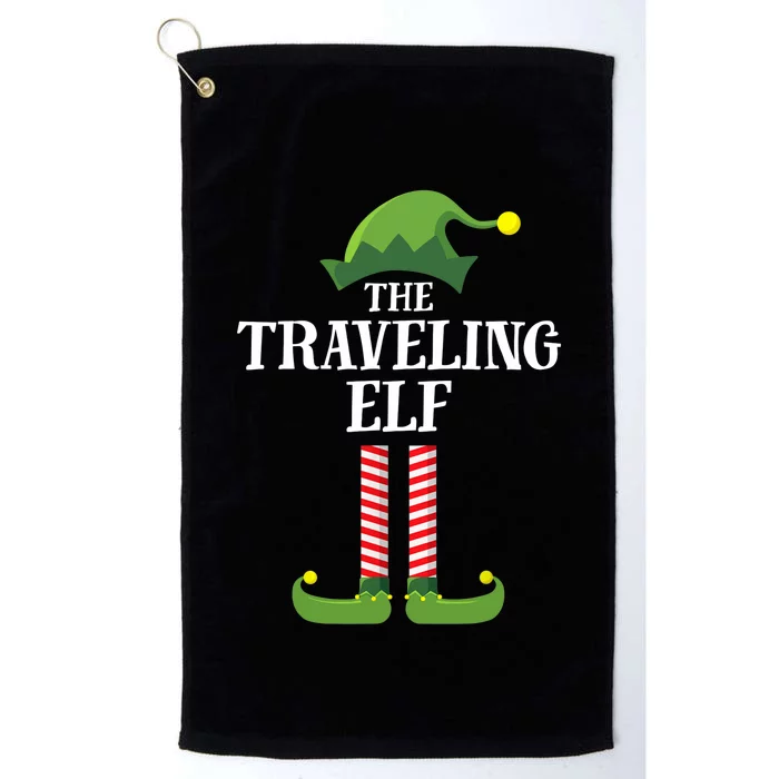 Traveling Elf Matching Family Group Christmas Party Platinum Collection Golf Towel