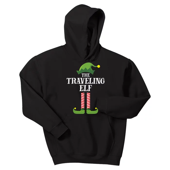 Traveling Elf Matching Family Group Christmas Party Kids Hoodie