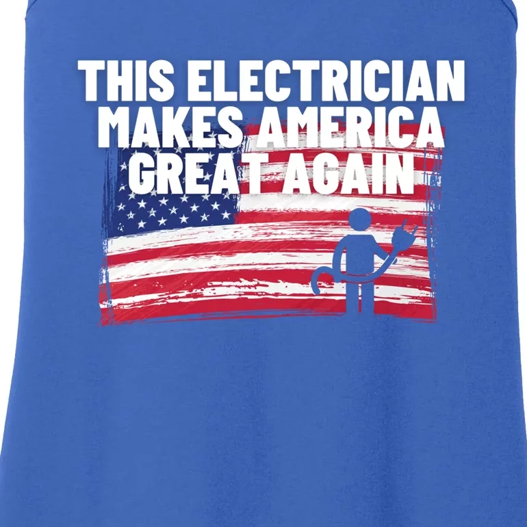 This Electrician Makes America Great Again Usa Flag Patriot Gift Ladies Essential Tank