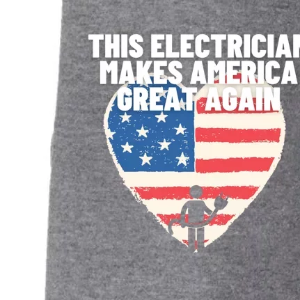 This Electrician Makes America Great Again Usa Flag Patriot Gift Doggie 3-End Fleece Hoodie